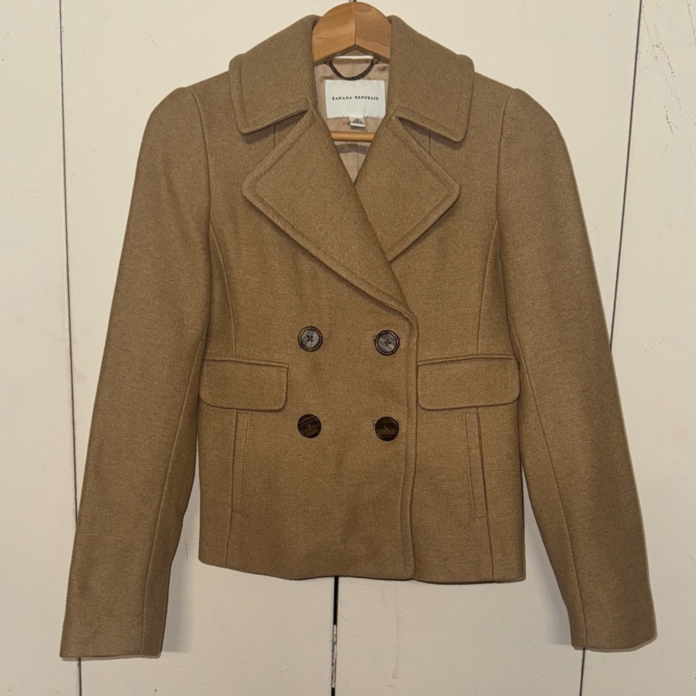 Banana Republic Camel Wool Peacoat